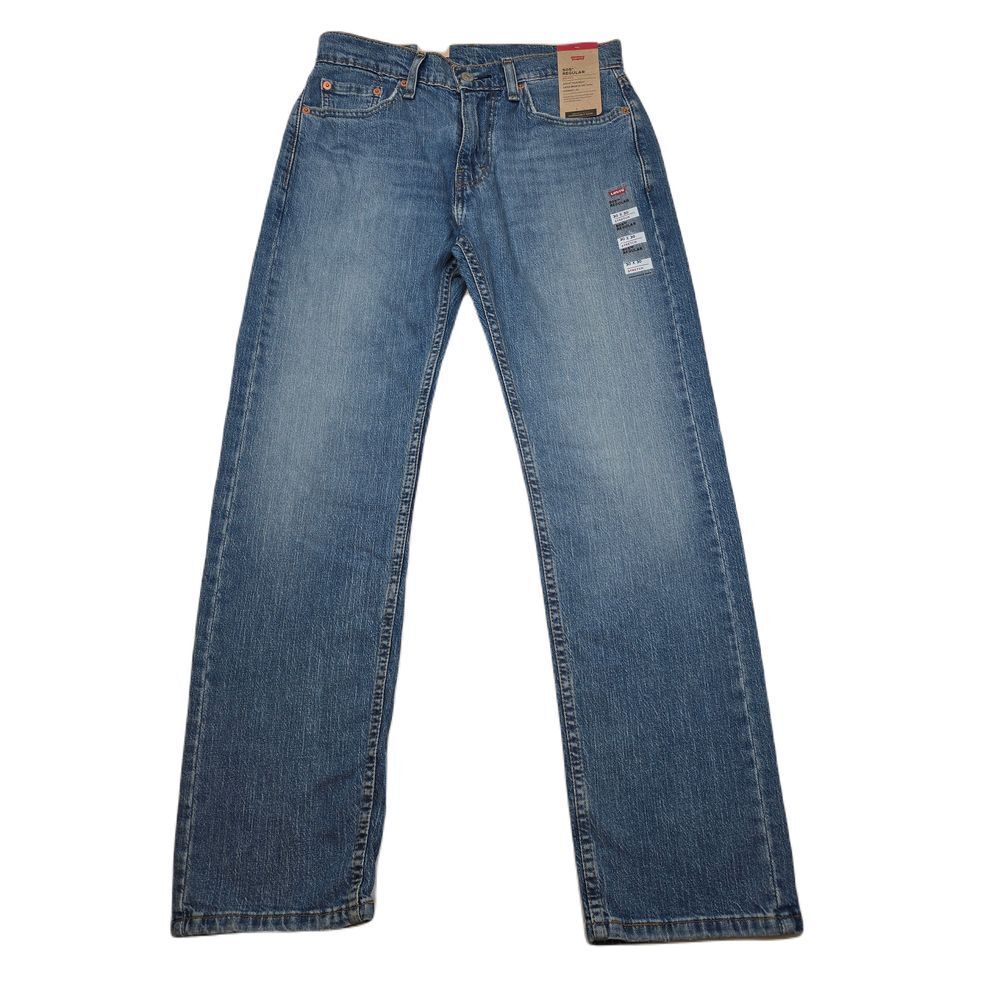 Levi's 505 Jeans Mens 30x30‎ Blue Medium Wash Eco Ease Straight Leg Denim NEW
